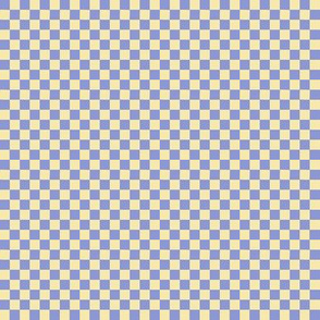 JP20 - Small -  Checkerboard of Quarter Inch Squares in Pastel Lemon Yellow  and Violet