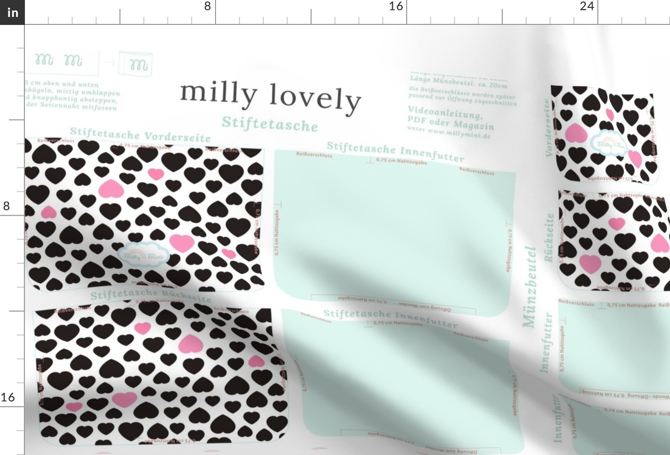 milly mint pencil case and small purse pattern milly lovely
