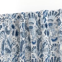 block print in classic blue (White)25