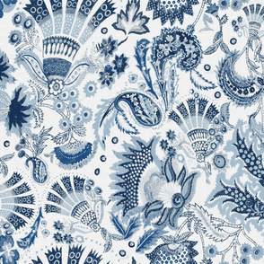 block print in classic blue (white)50