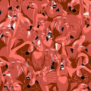 Flamingo camouflage white background