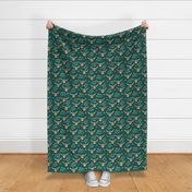 Adorable highland cattle sweet spring cows with horns Scandinavian kids design green gender neutral