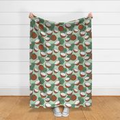 Coconut jungle and palm leaves garden tropical summer fruit island vibes mint green JUMBO