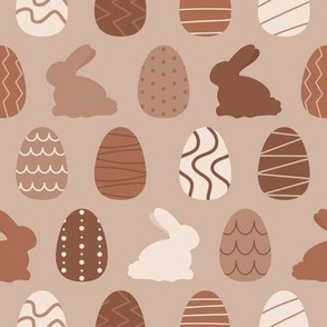 Chocolate Easter Bunny Chocolate Eggs Tan