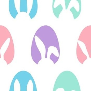 Easter Bunny Ear Silhouettes In Eggs Pastel Eggs