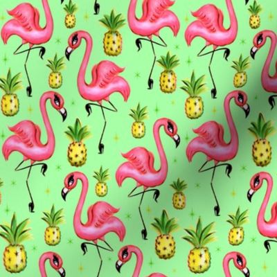 Small-Flamingos and Pineapples