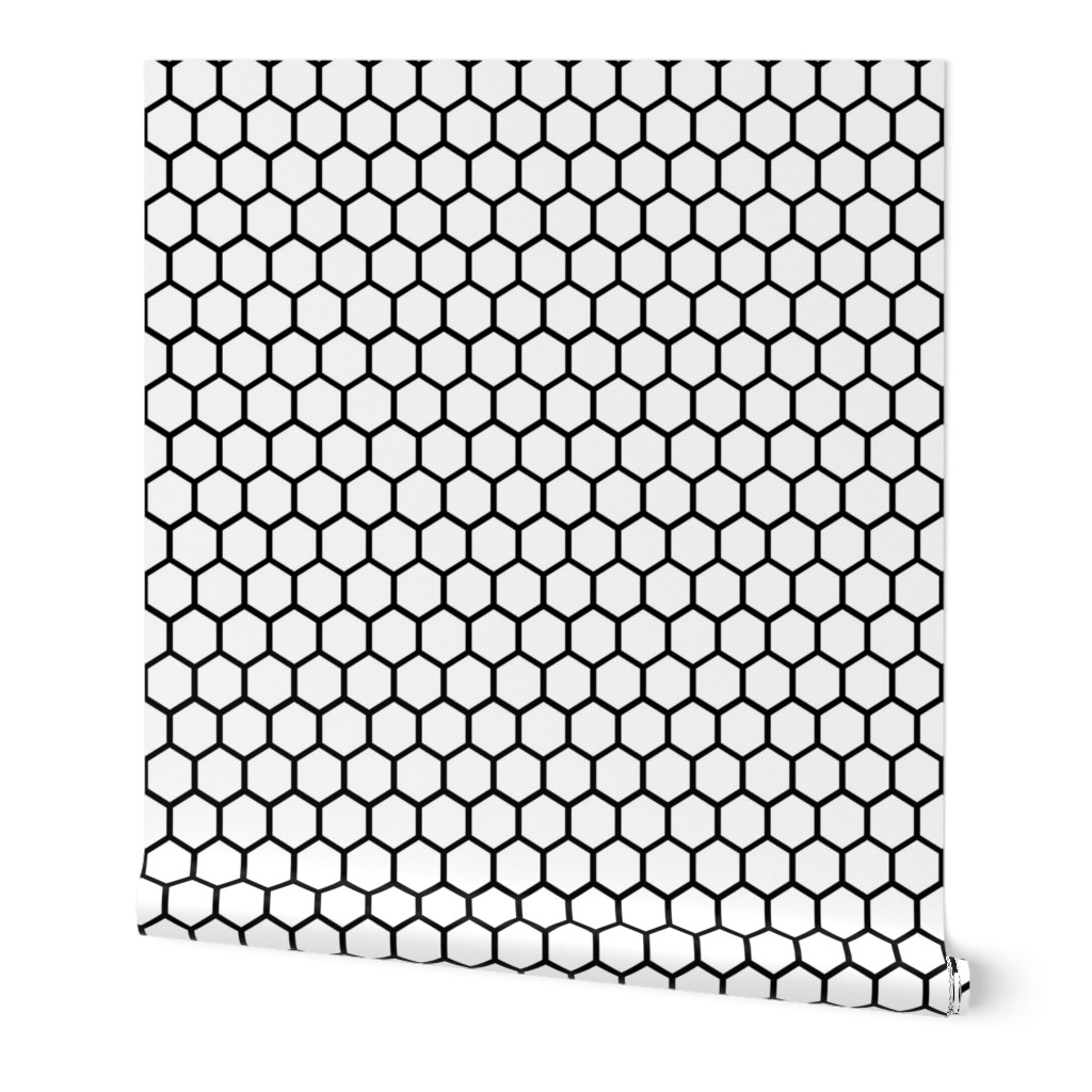 1" Honeycomb Hexagon Pattern Light | Black and White Collection