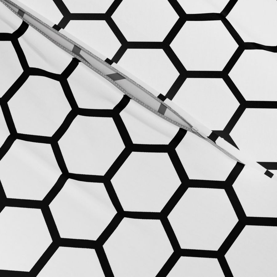 1" Honeycomb Hexagon Pattern Light | Black and White Collection