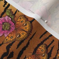 Poppies & Butterflies On Tiger Print