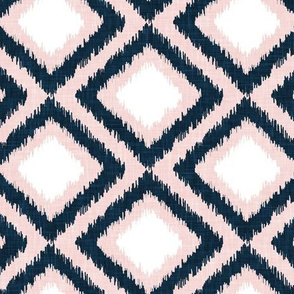 ikat diamonds - pink and navy - LAD20