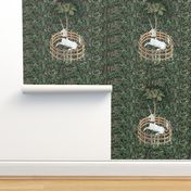 The Unicorn Is In Captivity ~ Floral Tapestry ~ Green  