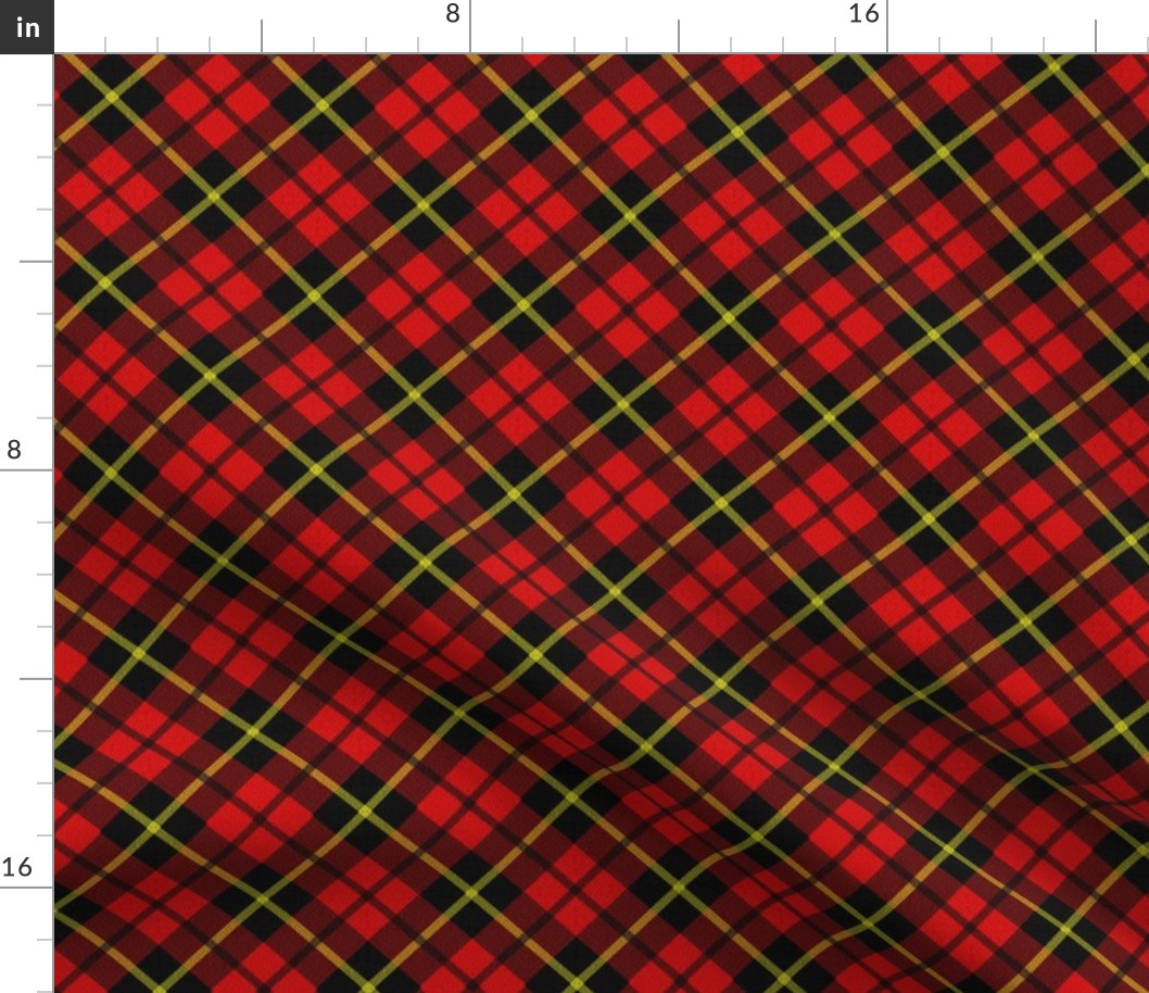 tartan in red black and yellow