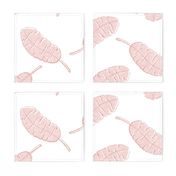 banana leaf - tropical leaves -  toss pink on white - LAD20