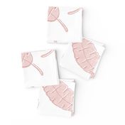 banana leaf - tropical leaves -  toss pink on white - LAD20