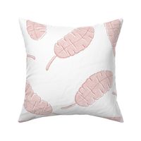 banana leaf - tropical leaves -  toss pink on white - LAD20