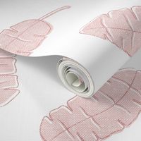 banana leaf - tropical leaves -  toss pink on white - LAD20