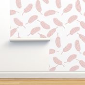 banana leaf - tropical leaves -  toss pink on white - LAD20