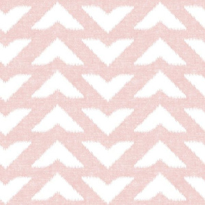 ikat arrow chevrons - white on pink - LAD20