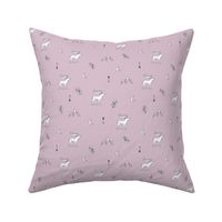 Little dreamy deer mountains sweet canada mountains design moon and arrows lilac baby girls nursery