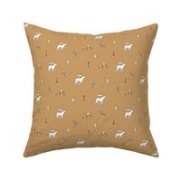 Little dreamy deer mountains sweet canada mountains design moon and arrows neutral ochre fall