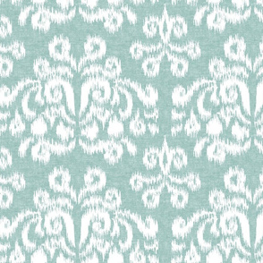 ikat -  white on mint  - LAD20