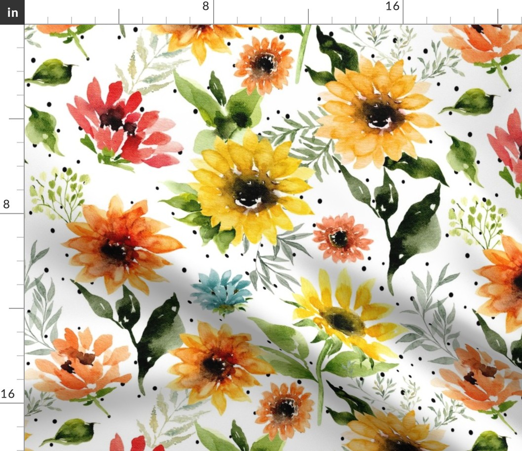 Large // Wild Sunflowers // White