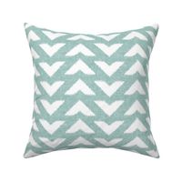 ikat arrow chevrons - white on mint - LAD20