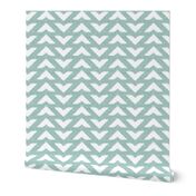 ikat arrow chevrons - white on mint - LAD20