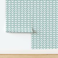 ikat arrow chevrons - white on mint - LAD20