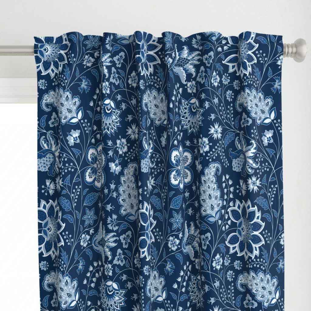 chintz dark blue