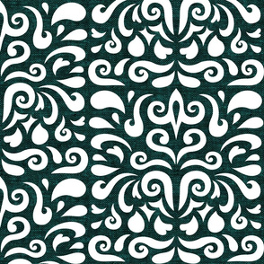 candence damask in dark green - LAD20