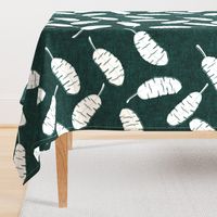 banana leaf - tropical leaves - toss white on dark green - LAD20