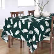 banana leaf - tropical leaves - toss white on dark green - LAD20