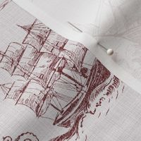 TOILE DRACULA - BLOOD RED ON TEXTURED WHITE