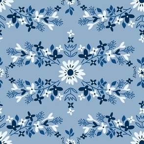 Folk Floral in Blue