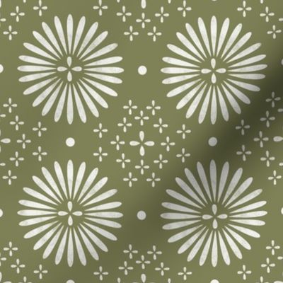 boho sun fabric - bohemian fabric, mudcloth fabric, gender neutral fabric, baby bedding fabric - green