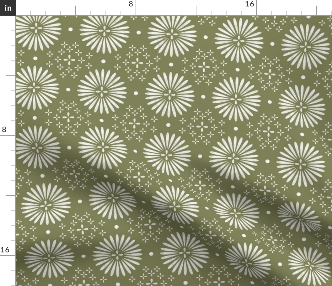 boho sun fabric - bohemian fabric, mudcloth fabric, gender neutral fabric, baby bedding fabric - green