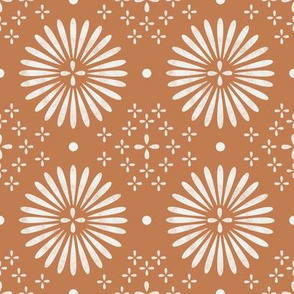 boho sun fabric - bohemian fabric, mudcloth fabric, gender neutral fabric, baby bedding fabric - terracotta