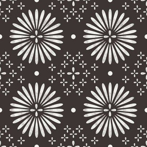 boho sun fabric - bohemian fabric, mudcloth fabric, gender neutral fabric, baby bedding fabric - black