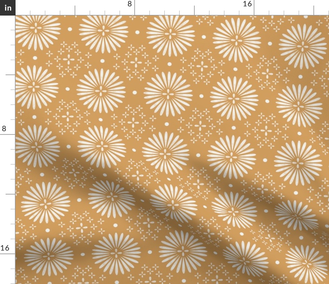 boho sun fabric - bohemian fabric, mudcloth fabric, gender neutral fabric, baby bedding fabric - ochre