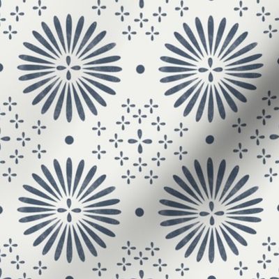 boho sun fabric - bohemian fabric, mudcloth fabric, gender neutral fabric, baby bedding fabric - indigo