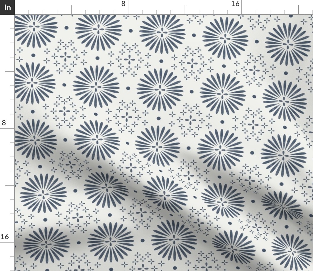 boho sun fabric - bohemian fabric, mudcloth fabric, gender neutral fabric, baby bedding fabric - indigo