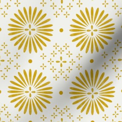 boho sun fabric - bohemian fabric, mudcloth fabric, gender neutral fabric, baby bedding fabric - mustard