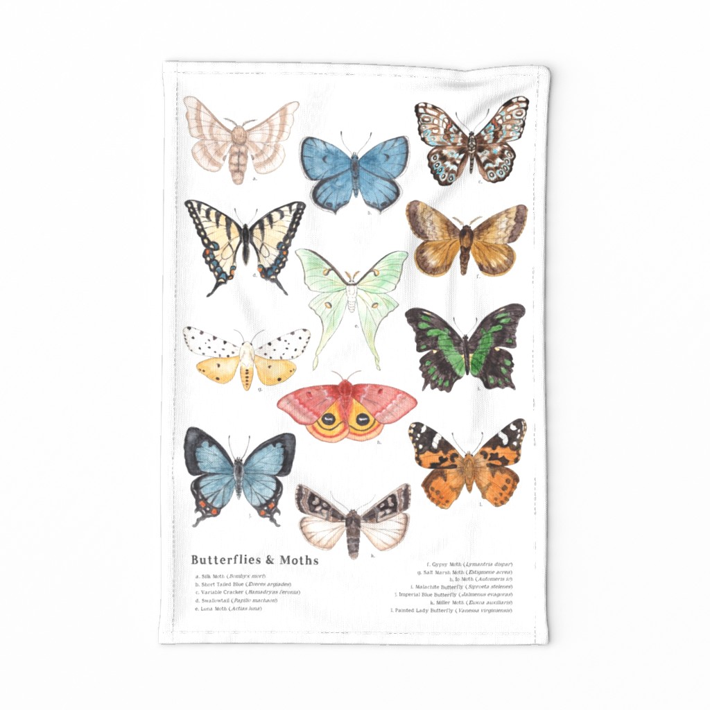 Butterflies & Moths Banner or Tea Towel