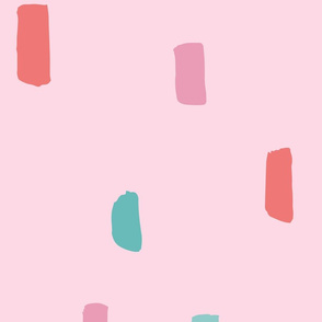 Colorful confetti minimal dashes and strokes abstract paint brush kids design pink blue JUMBO