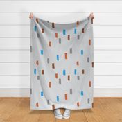 Colorful confetti minimal dashes and strokes abstract paint brush kids design rust blue boys JUMBO