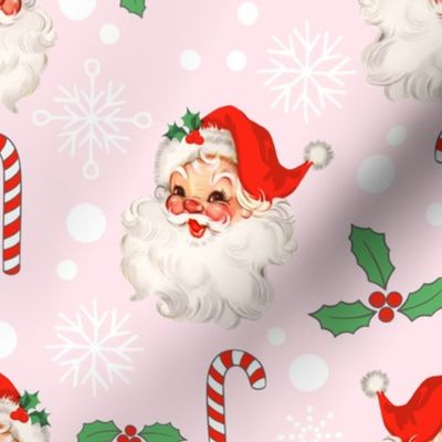 Vintage Santa Claus red and pink