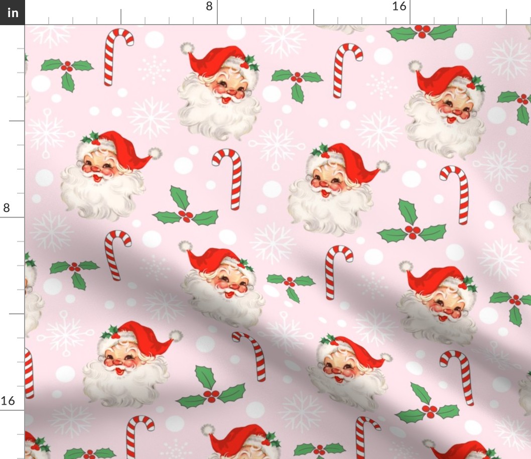 Vintage Santa Claus red and pink