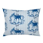 11x9-Inch Repeat of Graceful Deer in Classic Blue
