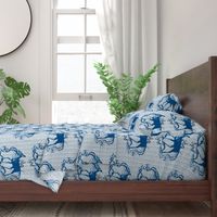 11x9-Inch Repeat of Graceful Deer in Classic Blue